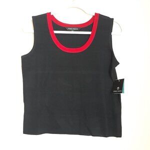 Ming Wang Top Black Sleeveless Work Minimalist Chic